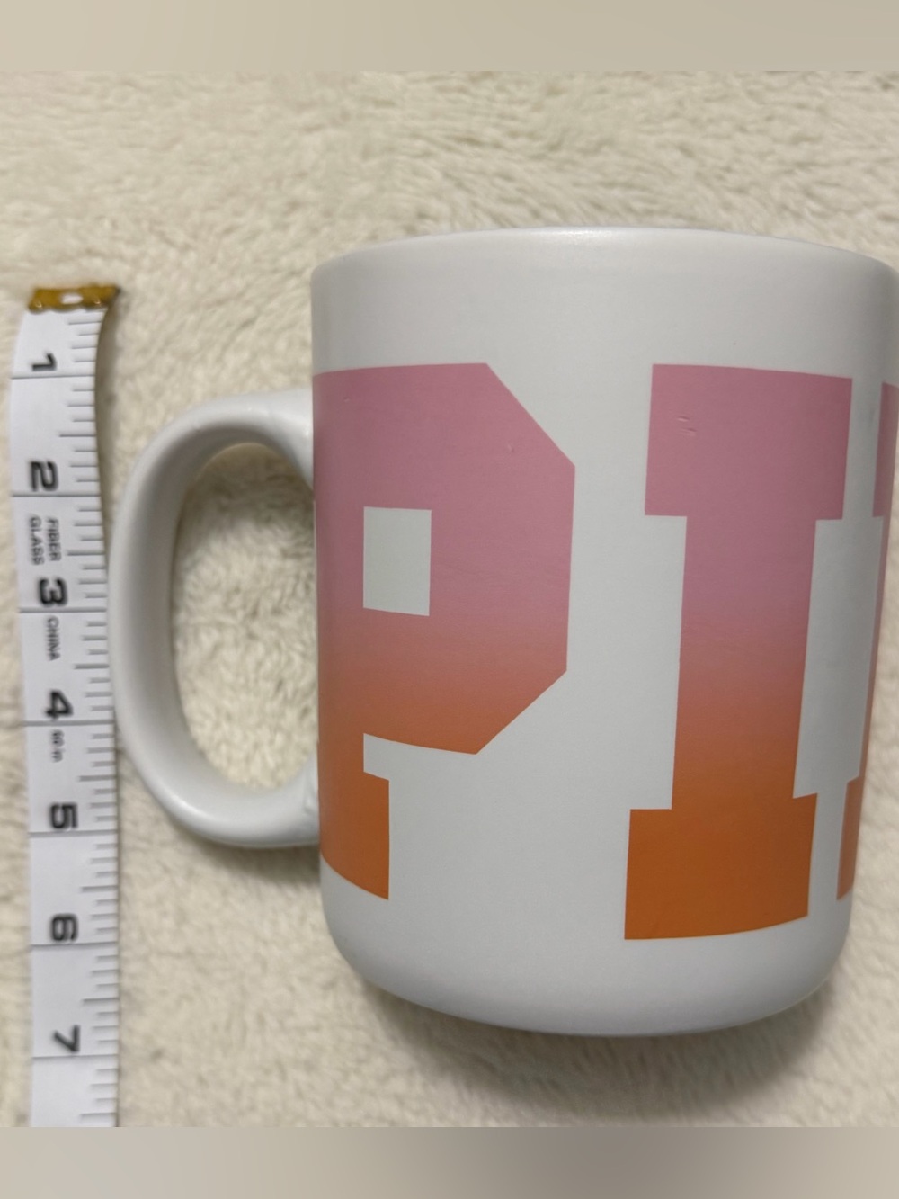 Pink Victoria’s Secret Gradient Pink to Orange Ceramic Coffee Mug (Oversized)